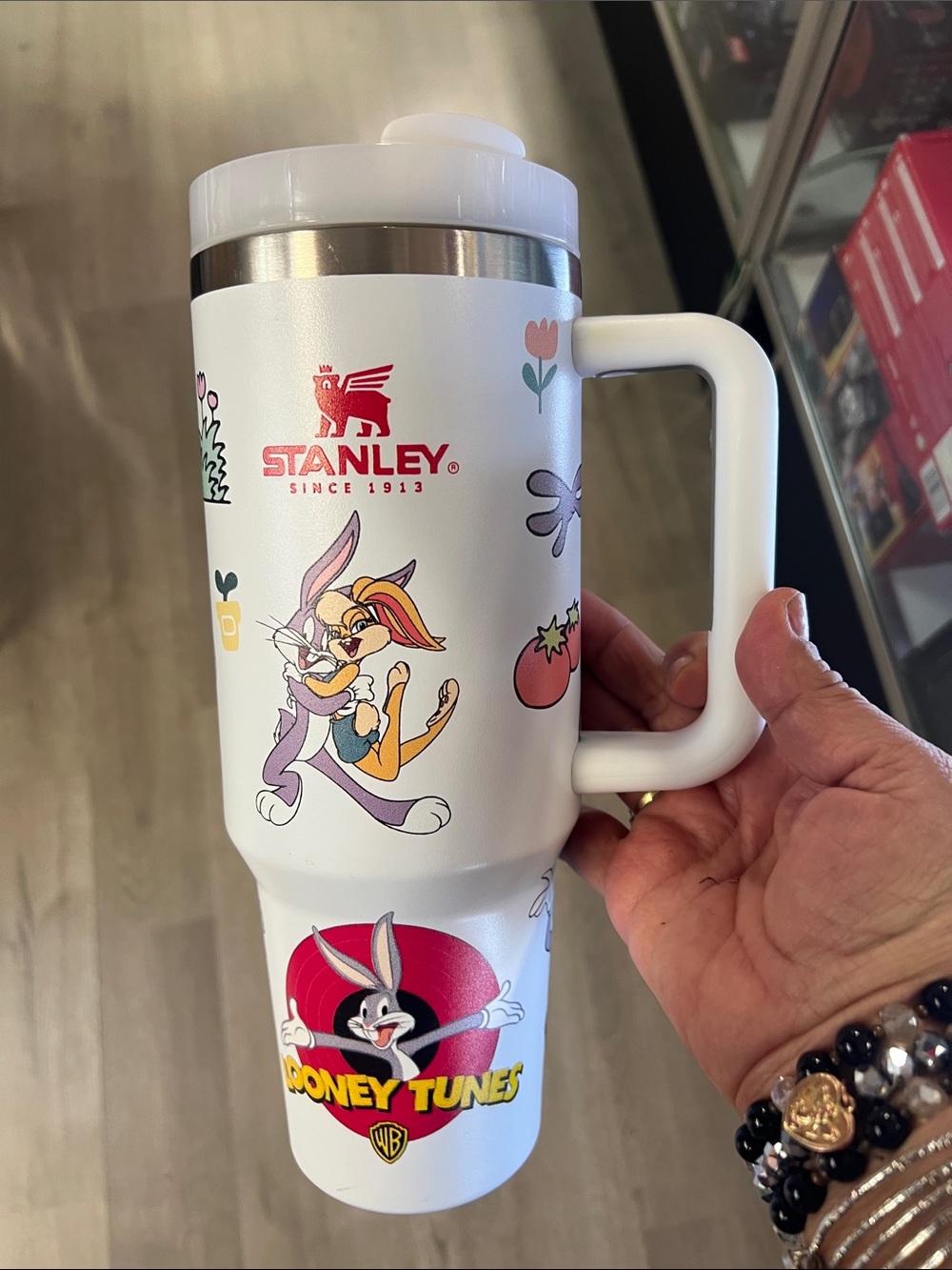 Stanley White Looney Tunes Bugs Bunny Insulated Travel Mug
